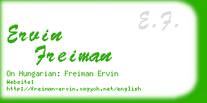 ervin freiman business card